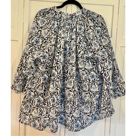 H&M blue floral tunic blouse size 12 - Picture 5 of 8
